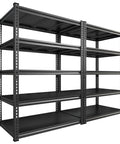 72 Inch High Garage Shelving Unit With 2500 Lbs Total Capacity For Home Garages And Light Commercial Use, black steel 5-tier storage rack
