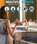 300W Bluetooth Karaoke Amplifier With 2 Channel PA System, FM Radio, USB SD, AUX, used in conference for audio playback