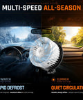 Heavy Duty Front Blower Motor Get Your Cabin Climate Back On Track With Knockout Heating Cooling Power And Slick Ventilation Flow For Subaru Impreza Crosstrek Forester showing multi-speed operation for winter and summer.