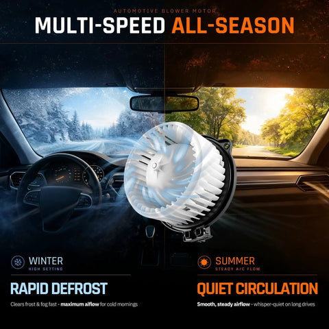 Heavy Duty Front Blower Motor Get Your Cabin Climate Back On Track With Knockout Heating Cooling Power And Slick Ventilation Flow For Subaru Impreza Crosstrek Forester showing multi-speed operation for winter and summer.