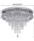 Crystal Chandelier LED Ceiling Light 19.6 Inch Flush Mount for Living Room Bedroom Kitchen Dining Room Modern Sparkle Fixture With Variable Light and Dimmable Brightness Durable Crystal and Stainless Steel Build