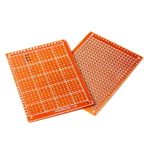20-Piece Dope Solder-Finished Prototype PCBs For DIY 5x7cm Circuit Boards Breadboard-Ready With 2.54mm Pin Pitch showing front and back