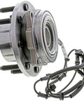 Slick Front Wheel Bearing And Hub Assembly For 2017 To 2022 Ford F250 F350 Super Duty 4wd close-up view with wiring harness.