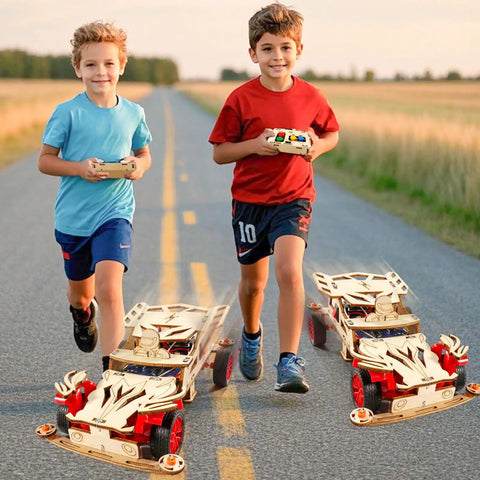 Hands On Remote Control Car Building Kit For Kids 8 Through 12 Cool Stem Toys For Boys And Girls Wood 3D Puzzles in action