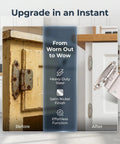 Top Shelf 3 8 Inch Inset Cabinet Hinges Satin Nickel Self Closing Semi Concealed Face Mount Kitchen Hardware With Screws Bulk 25 Pairs Built Different Smooth Operation before and after upgrade with heavy-duty steel hinges.