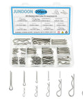 304 Stainless Steel Cotter Pins and R Clips All In One Assortment Kit With 12 Sizes Hitch Pin Clips in labeled case