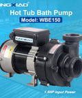 Heavy Duty 1.5 Horsepower Hot Tub Spa Pump Replacement with WBE150 model and 1.5HP input power.