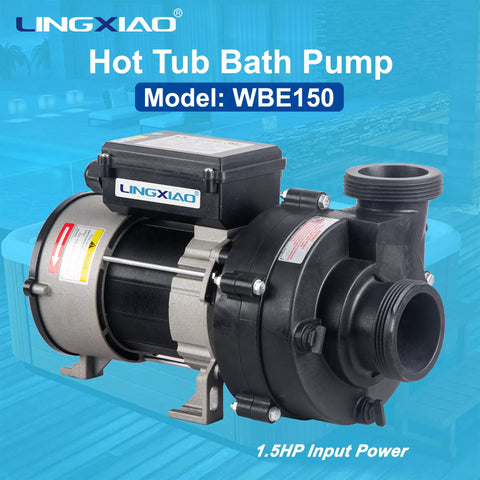Heavy Duty 1.5 Horsepower Hot Tub Spa Pump Replacement with WBE150 model and 1.5HP input power.