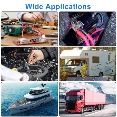 Beefy 0 Gauge Wire Terminal Connectors Kit With 1/0 AWG Car Battery Cable Butt Connectors applications in auto, marine, RVs, solar