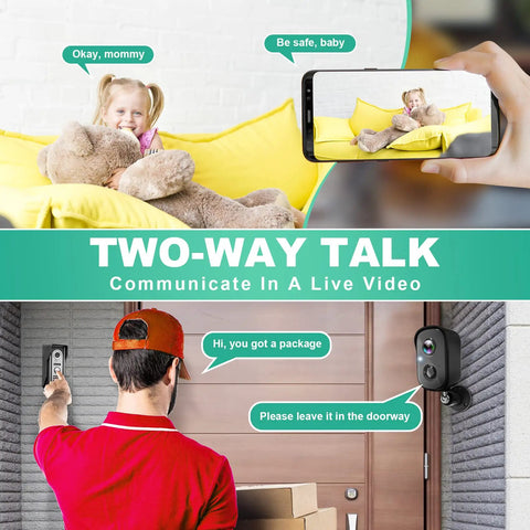 Wireless Outdoor Security Camera System With 2K HD Video And Battery Power, AI Motion Detection, Two Way Talk, installed view