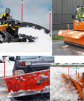 27 Inch Snow Plow Blade Marking Guide Kit with red internal steel wire core on various snow plows and vehicles