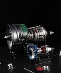 Ultra Realistic Mini Metal Turbofan Engine Model Kit That Actually Runs, 1:20 Scale, 170 Plus Parts with components shown
