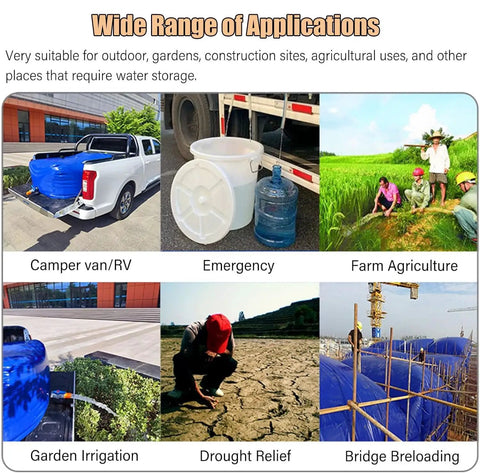 Heavy Duty Portable Water Bladder For Outdoor Emergency Storage 1893 Liter Capacity 500 Gallon Foldable Flexible Water Tank