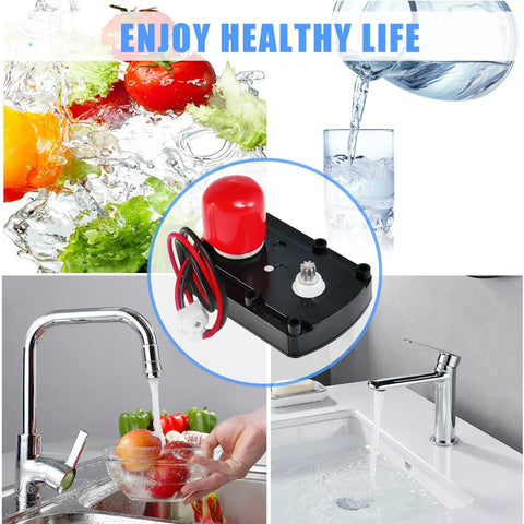 Water Softener Valve Motor Assembly Replacement Kit With Gear Housing And Wiring For Smooth Valve Drive And Precise Regeneration Fits WS26X10021 And WS26X21821 Rock Solid Pro Grade Workhorse Systems shown in close-up with kitchen and bathroom sink imagery.
