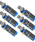 Image of six pack USB buck boost converter modules 3.5 to 12 volt in and 1.2 to 24 volt out DC to DC adjustable power regulator