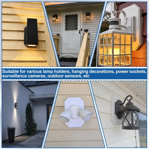 Two Pack Vinyl Siding Mounting Blocks For One-Half Inch Lap Double And Four Inch Siding In White, Heavy-Duty Plastic, No-Fuss Install, Paintable Surface To Match Siding Or Exterior Light, Outdoor Lighting Mounts. White vinyl siding mounting block for outdoor wall light