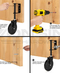 Installation steps for 5-Inch Heavy Duty Spring Loaded Gate Caster With 360-Degree Swivel For Wooden Gates And Fences, Black.