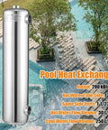 Heavy-Duty Stainless Steel Pool And Spa Heat Exchanger For Outdoors And Solar Heating, 200 kBtu, Same-Side Port, 1 In And 1 In NPT Fittings