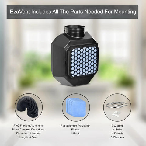 All-In-One Indoor Dryer Vent Kit For Electric Dryers With 4 Filters, 8 Ft PVC Aluminum Duct Hose And Fittings, Easy Install