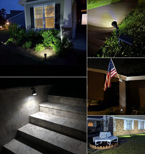 Solar Spot Lights Outdoor 2-In-1 Waterproof LED Landscape Lights Dusk-To-Dawn for Garden Porch Walkway Patio lighting scenes