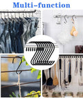 Heavy Duty 6 Inch S Hooks Set Of 12 Vinyl Coated No Slip Metal Hangers for hanging clothes, kitchen tools, and plants.