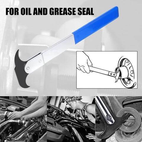 Crankshaft Seal Installer And Remover Kit 33 Pc Set With Seal Puller shown in use on automotive engine repair.