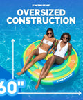 Two Person Giant Pool Float Lounger For Lake Beach Or Backyard Made From Heavy Duty Vinyl Easy To Inflate And Store 60 Inch