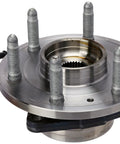 Universal Fit Wheel Bearing Kit With Pre Greased And Pre Sealed Design Integrated Raceway And Hub For Up To Thirty Percent Stiffer Ride Narrow Profile Reduces Unsprung Weight For Faster Handling And Better Fuel Economy SP500301, wheel hub close-up