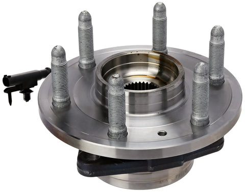 Universal Fit Wheel Bearing Kit With Pre Greased And Pre Sealed Design Integrated Raceway And Hub For Up To Thirty Percent Stiffer Ride Narrow Profile Reduces Unsprung Weight For Faster Handling And Better Fuel Economy SP500301, wheel hub close-up