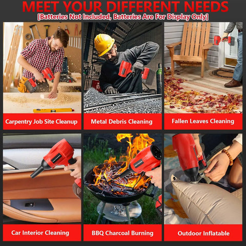 Uses of Turbo Jet Blower Cordless Dust Blower For Milwaukee M18 18V Battery Air Duster for various cleaning tasks