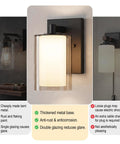Modern Matte Black Wall Sconces Set Of Two Double Clear Glass Vanity Lights With Upward Downward Mounting For Bathroom Bedroom Decor showing installation details.