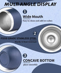 Multi-angle display of 12oz Double Wall Vacuum Insulated Stemless Wine Tumbler With Straw And Lid Stainless Steel Cup.