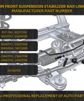 33mm front stabilizer bar link kit with black end links, bushings, and mounting hardware