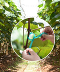 Ultra Stretch Garden Tie Tape 1 Inch Wide 200 Foot Reusable Green Plant Ties used for supporting vineyard branches outdoors.