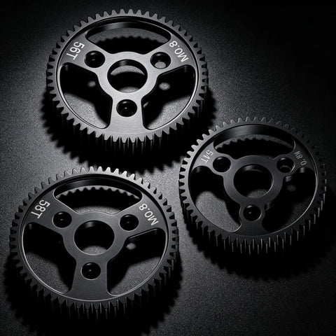 Carbon Steel Spur Gear Set For 1x10 RC Cars 54T 56T 58T 32P 0.8M CNC Machined Beefy Upgrade Direct Replacement For Traxxas Slash Rustler Stampede And More