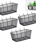 Pegboard Baskets Set Four Large Steel Wire Baskets For Garage And Workshop Organization Wall Mounts That Actually Make Space Shine