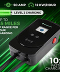 50 Amp Level 2 EV Wall Charger 240V With 30 Ft Cord For Tesla Mach-E Ford F-150 VW ID4 Audi eTron RAV4, black charger design