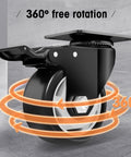 Close-up view of a 3-inch black polyurethane caster with a top-plate swivel.