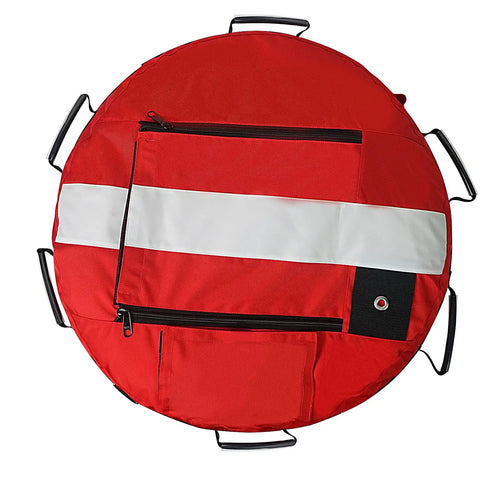 Inflatable Dive Float Buoy With Flag, 29 Inch Surface Marker For Scuba, Freediving, Snorkeling, And Spearfishing, High Viz Red