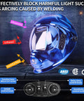 Auto Darkening Welding Helmet With Solar Power And Large Viewing Area For TIG MIG ARC Grinding, True Color Vision, Four Arc Sensors