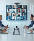 4K Ultra HD Webcam with Stand and LED RGB Lighting, 95 Degree Wide Angle, Auto Focus for Video Conferencing in a Meeting Room