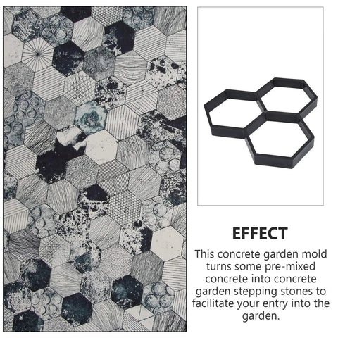 Hexagon Concrete Molds For DIY Garden Walkways Reusable Paver Molds For Concrete Stepping Stone Pavement Kits Easy Pour Molds