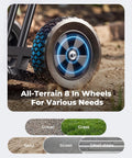 Heavy Duty Plant Caddy With Wheels Featuring Ergonomic Y Shape Handle And Non Slip Grip Smooth Rolling Garden Dolly close-up of all-terrain 8-inch wheel on gravel