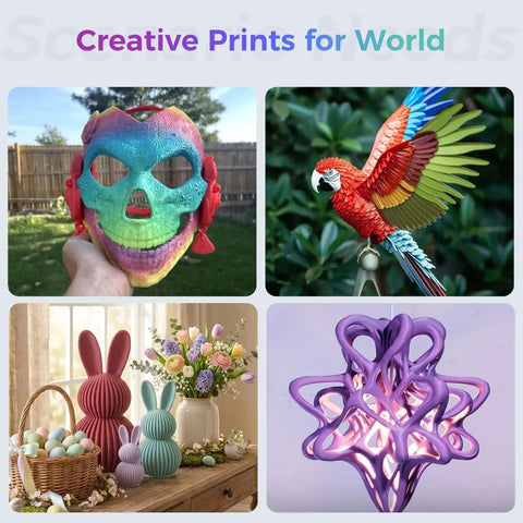 3D printed items using Rainbow PLA Plus 1.75mm 3D Printer Filament Multicolor With Strong Toughness And Precise Dimensional Accuracy