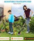 Adults using Cordless Weed Wacker With 21V Power, Stringless Electric Weed Eater And Lawn Edger for yard maintenance.