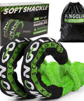 Two Pack Beefy Synthetic Soft Shackles Three Quarter Inch By Twenty Three Inch With Sixty Six Thousand Pounds Break Strength For Off Road Recovery Tow Rigging Marine Green