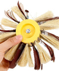 Ultimate Drum Sander Kit For Woodworking Pros Features Heavy Duty Sisal Buffing Wheels, showing a close-up of sisal brush attachment.