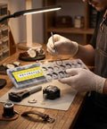Person using Watch O Ring Gasket Set With 18 Types Of Rubber Sealing Rings For Back Cover Repair Includes 0.5mm And 0.6mm Sizes