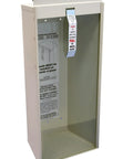 White 20 Pound Fire Extinguisher Cabinet With Break Rite Non Removable Handle Recoatable Finish For Outdoor Use Durable Long Lasting Construction