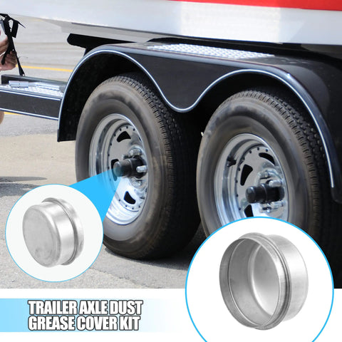 Beefy Four Pack 2.72 Inch Trailer Axle Dust Cap Cups Grease Covers For Dexter EZ Lube 7000 To 8000 Lb Axles on double wheel trailer